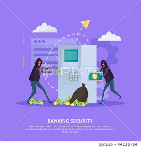 Banking Security Flat Background Banking Security Flat Background 44138784