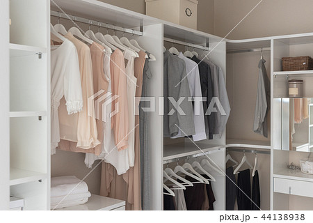 modern closet with clothes 44138938