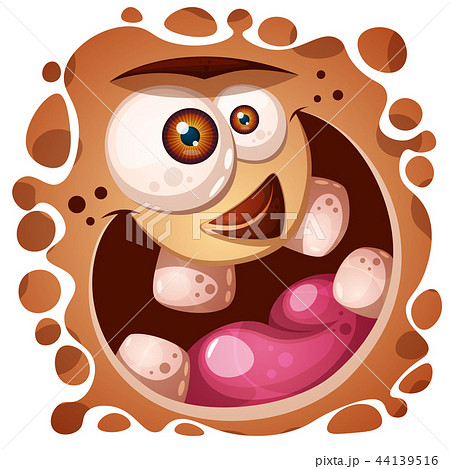 Funny Cute Crazy Monster Character Halloween のイラスト素材