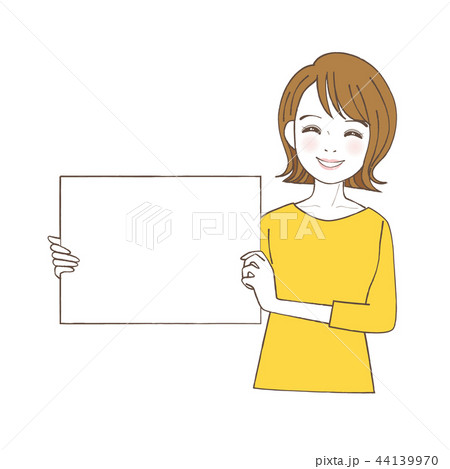 ホワイトボードを持つ女性 44139970
