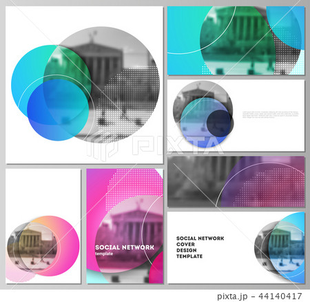 The minimalistic abstract vector illustration of the editable layouts of modern social network 44140417