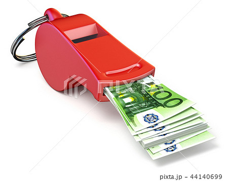 Euro money in red whistle 3D Euro money in red whistle 3D 44140699