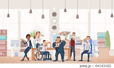 Lunch Time at Office. Vector Illustration. 44143162