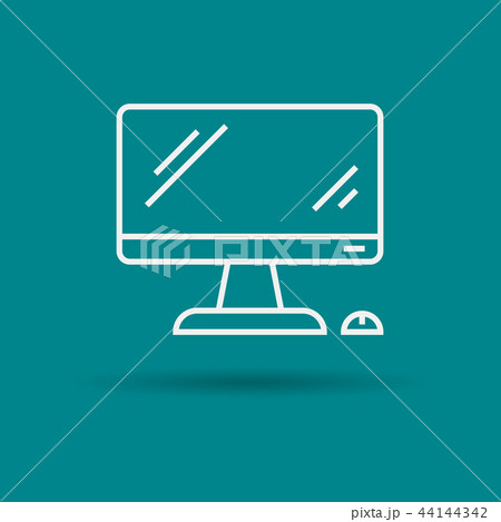 Isolated linear icon of MONOBLOCK COMPUTER 44144342