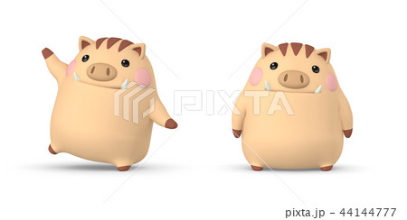 19年 いのしし 年賀状素材のイラスト素材