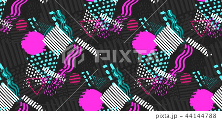 Memphis seamless  pattern in retro style. 44144788