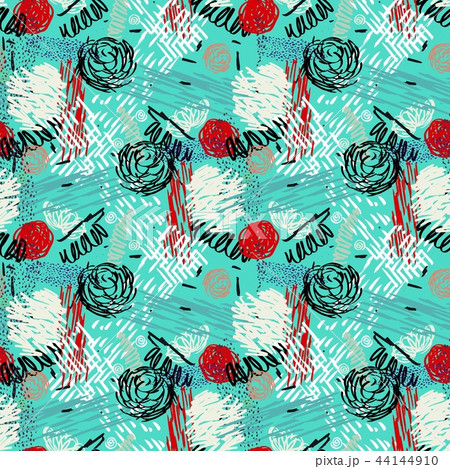 Seamless pattern with abstract flowers. Seamless pattern with abstract flowers. 44144910