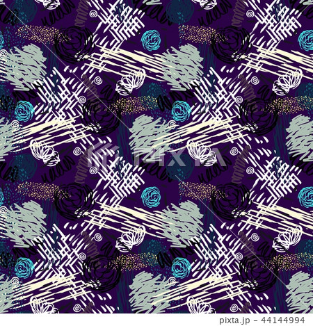 Seamless pattern with abstract flowers.  44144994
