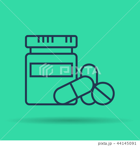 Isolated icon of Medications, tablets and pills 44145091