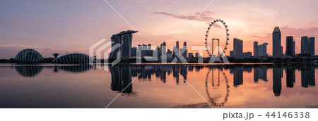 【絶景】シンガポールの風景 夕暮れ 大パノラマ 【絶景】シンガポールの風景 夕暮れ 大パノラマ 44146338