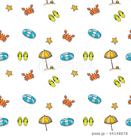 doodle summer beach pattern seamless vector doodle summer beach pattern seamless vector 44148078