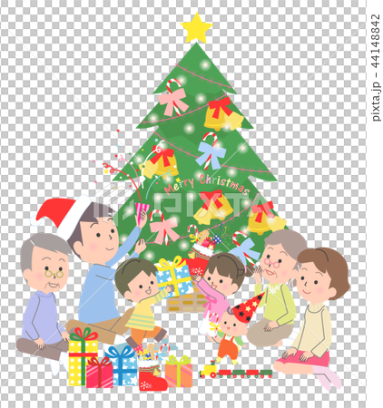 クリスマスの家族のイラスト素材