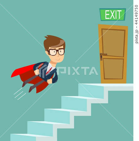 Business concept growth to success, Reach the target, Cartoon vector illustration 44149750
