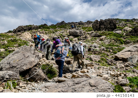 早池峰山を登る登山者 早池峰山を登る登山者 44150143