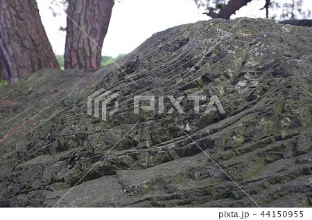 信州　松本の天然記念物　岩岡の火打岩（ひうちいわ）　明神岩として祀られる 44150955