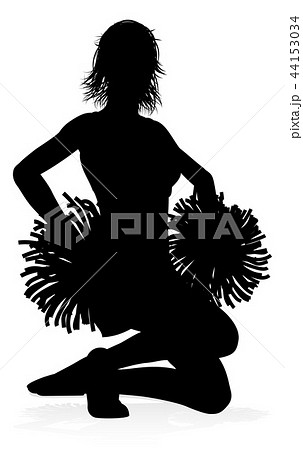 Cheerleader Pom Poms Silhouette - Stock Illustration [43945395] - PIXTA