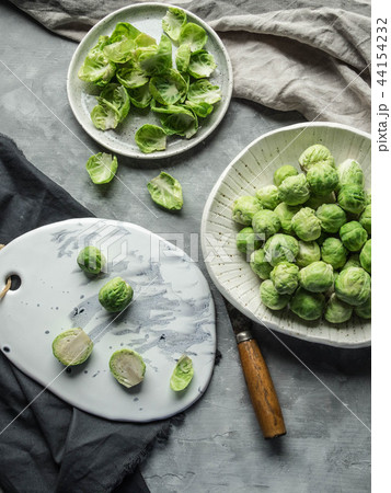 Fresh green Brussels sprouts Fresh green Brussels sprouts 44154232