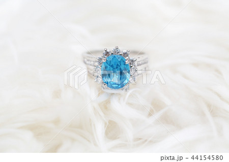 diamond ring and blue gemstone diamond ring and blue gemstone 44154580