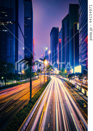 Street traffic in Hong Kong at night Street traffic in Hong Kong at night 44154971