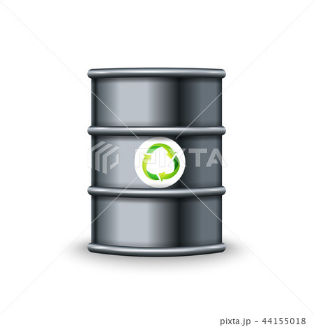Metal barrel with recycling symbol Metal barrel with recycling symbol 44155018