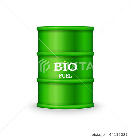 Green metal barrel with bio fuel vector 44155021