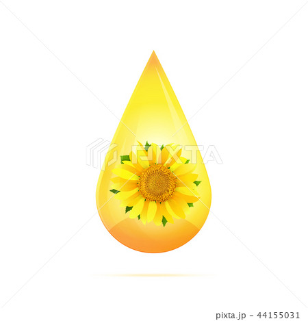Sunflower oil drop isolated on white background Sunflower oil drop isolated on white background 44155031