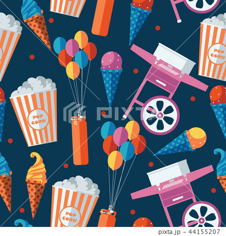 Festive food and sweets seamless pattern. Icecream 44155207