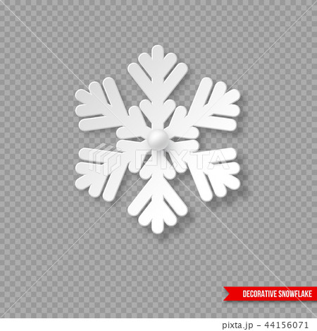Christmas holiday snowflake with shadow and pearls. Decorative 3d element fow New Year design Christmas holiday snowflake with shadow and pearls. Decorative 3d element fow New Year design 44156071