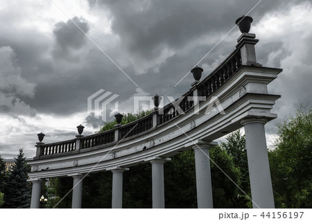 Ruins of columns against a background of storm clo Ruins of columns against a background of storm clo 44156197