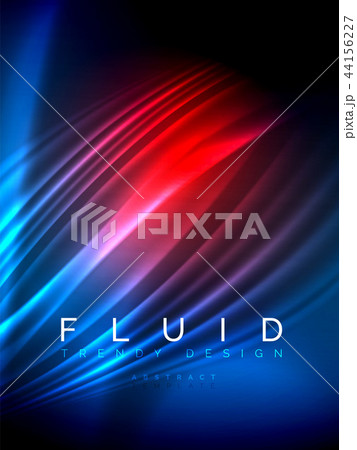 Neon glowing wave, magic energy and light motion background. Vector illustration 44156227