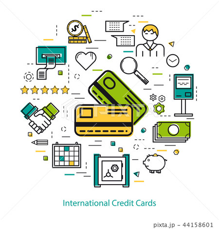 International Credit Cards - Line Art 44158601