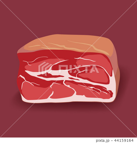 Pork, beef ham, gammon icon in flat style, fresh meat. 44159164