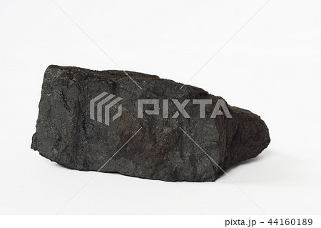 Black coal mineral on white background 44160189