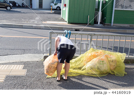 ゴミを捨てる小学生 44160919