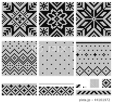 Set of White and Black Nordic Star knitted pattern Set of White and Black Nordic Star knitted pattern 44161972