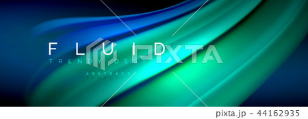 Fluid color wave line background. Trendy abstract layout template for business or technology 44162935