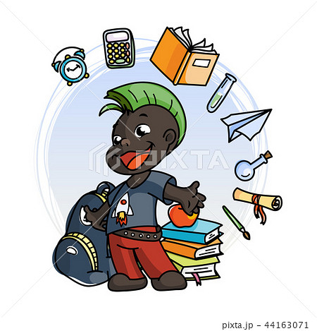 Cute school kid ready to education. 44163071