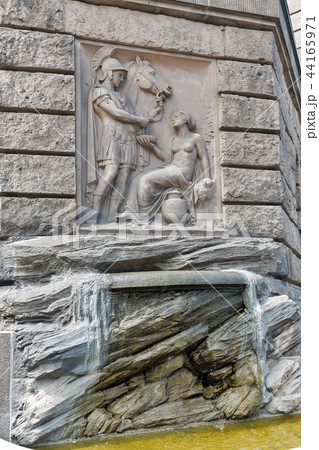 Fountain and bas relief in Berlin, Germany. 44165971