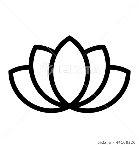Lotus plant symbol. Spa and wellness theme design element. Flat black vector illustration 44168326