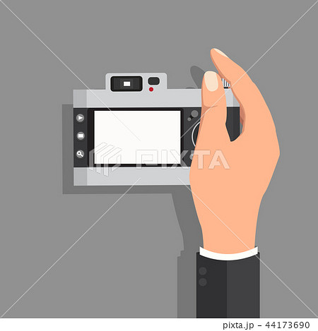 hand hold with camera vintage vector hand hold with camera vintage vector 44173690