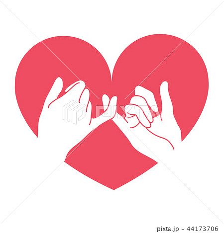 hand drawn pinky promise with heart shape 44173706