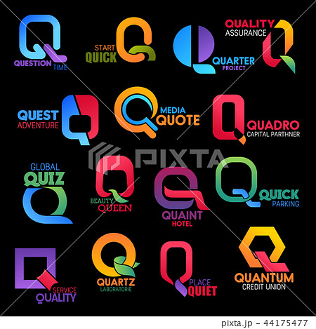 letter Q abstract icons. Company and brand names 44175477