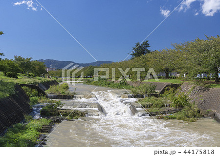 台風翌日の増水した魚道 台風翌日の増水した魚道 44175818