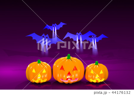ハロウィン・かぼちゃ・こうもり 44176132