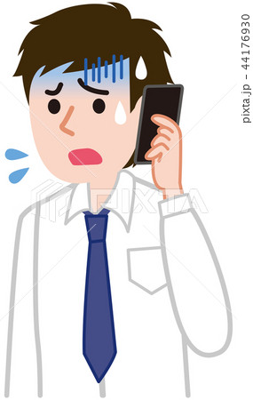 慌てるビジネスマンのイラスト素材