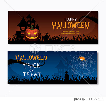Happy halloween party invitations banner. 44177583