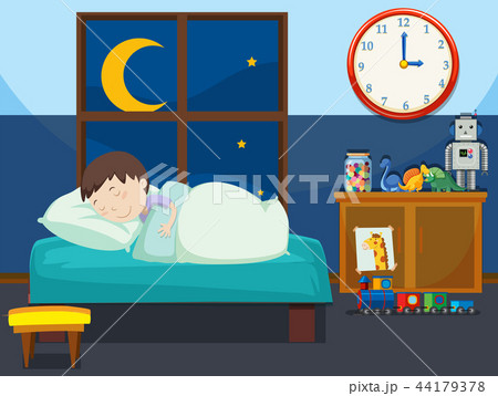 A boy sleeping in bedroom 44179378