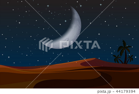 A desert landscape at night A desert landscape at night 44179394