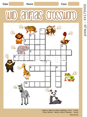 Wild animals crossword concept Wild animals crossword concept 44179400