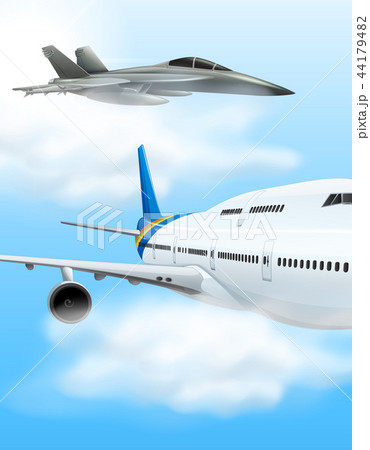 Commerical aircraft and fighter jet 44179482